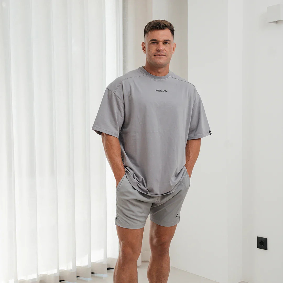 Sports Shirt Cotton Light Grey - Wide Fit